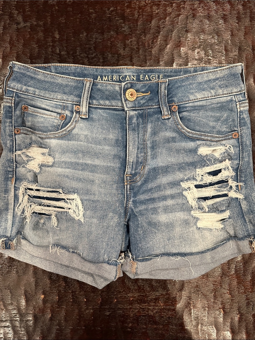 American Eagle Outfitters Distressed Denim Cutoff Shorts - Blue